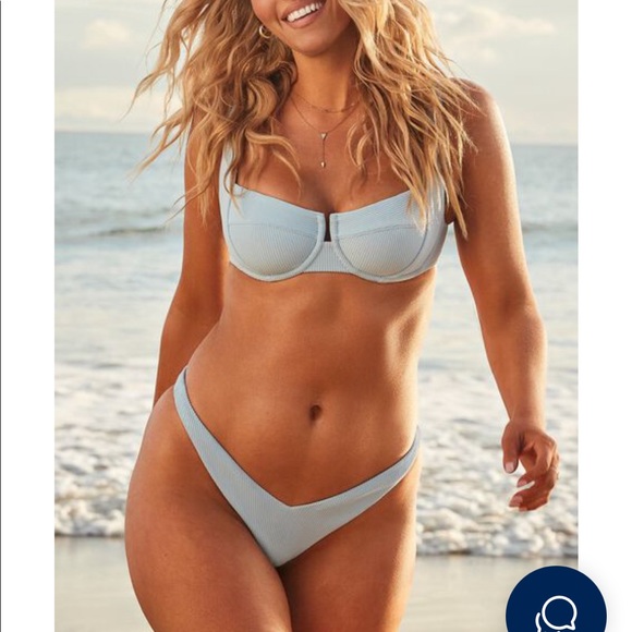NWT✨ MONDAY swimsuit Camille Kostek baby blue bikini set - Picture 2 of 4